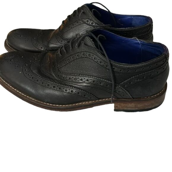 TED BAKER DRESS CASUAL LEISURE WALKING WINGTIP WORK SHOES BLACK SZ 9 - Picture 4 of 11